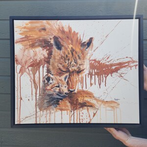 Fox Art | Fox Original Painting | Fox and Pup | Nursery Art | Fox Nursery Painting