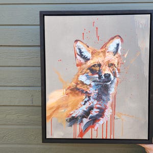 Fox Art | Fox Original Painting | Fox and Pup | Nursery Art | Fox Nursery Painting