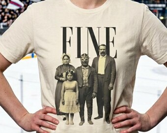 Lustiges Lucha Mask Familienporträt Shirt, Surreal Vintage Grafik T-Shirt