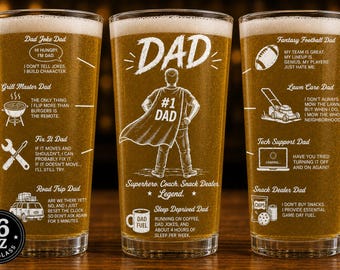 16 Unzen Dad Bierglas, lustige Dad Joke Barware, Vatertagsgeschenk