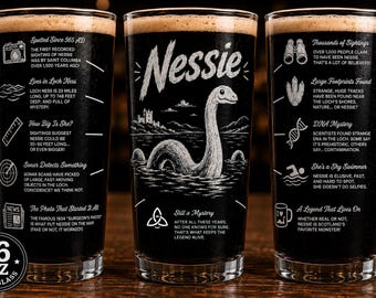 Nessie Bierglas, Loch Ness Monster Cryptid Barware, Schottland Liebhaber Geschenk