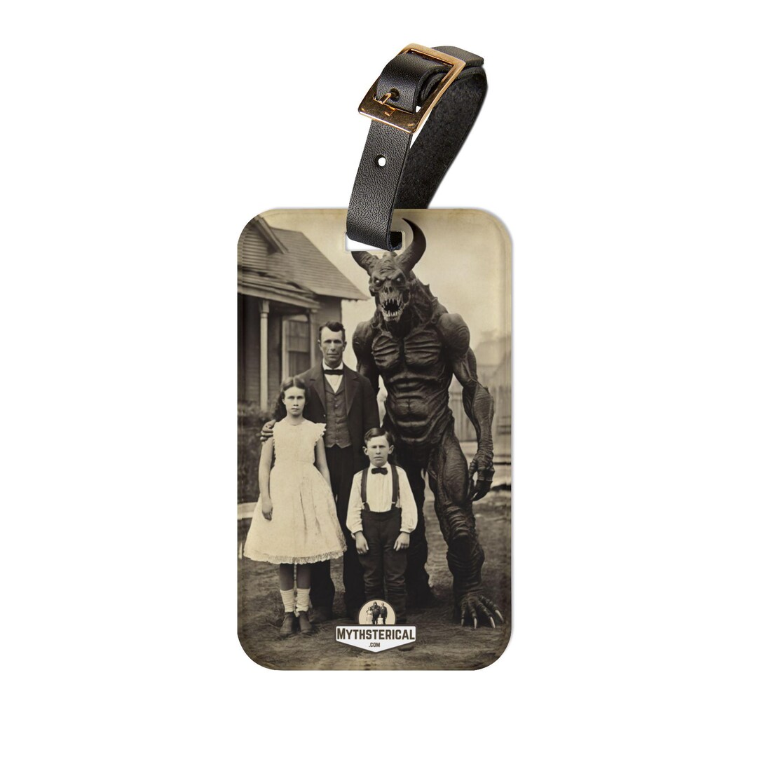 Luggage Tag: Evil Demon Lizard Photobombed Our 1800s Family Photo ...