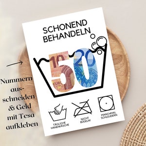 50 Geburtstag Geldgeschenk  I lustige Geburtstagskarte | runder Geburtstag Geschenk| Sofort Download zum ausschneiden