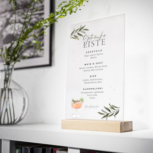 Getränkekarte Hochzeit  | Personalisierte Menükarte | Bar Karte für die Hochzeitsfeier | Dekoration Hochzeit