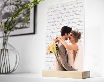 Personalisiertes Hochzeitsfoto und Lieblingssong-Text - Perfektes Jahrestagsgeschenk