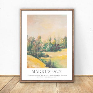 Mark 9:23 Bible Poster | Religious vintage painting