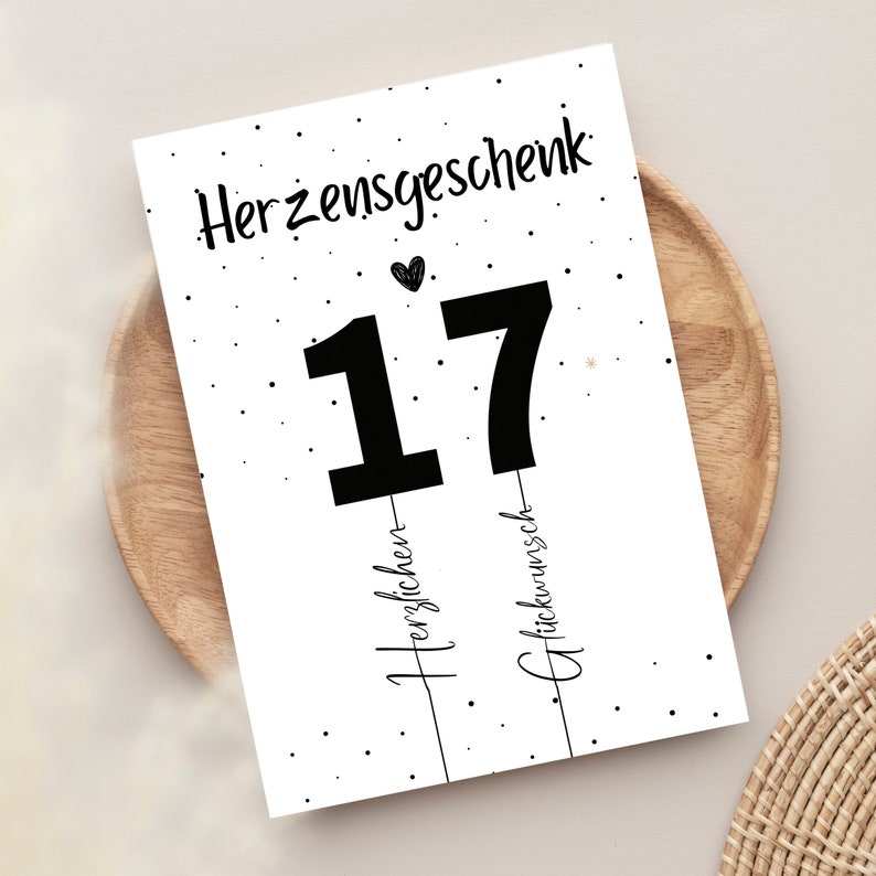 17ter Geburtstag Geldgeschenk zum selbst aufkleben Herzensgeschenk mit