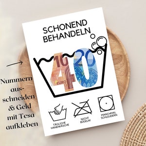 40 Geburtstag Geldgeschenk  I lustige Geburtstagskarte | runder Geburtstag Geschenk| Sofort Download zum ausschneiden