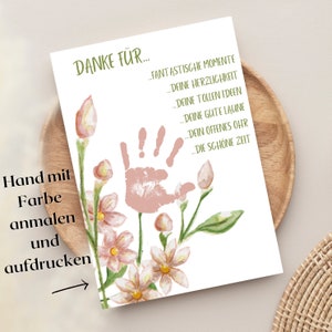 Gift for Godparents Uncle, Aunt - Handprint Flower Bouquet - Sofot Printable | DIY gift idea