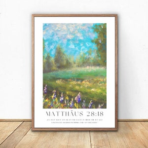 Matthew 28:18 Bible Poster | Religious vintage painting