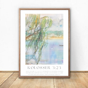 Colossians 3:23 Bible Poster | Religious vintage painting
