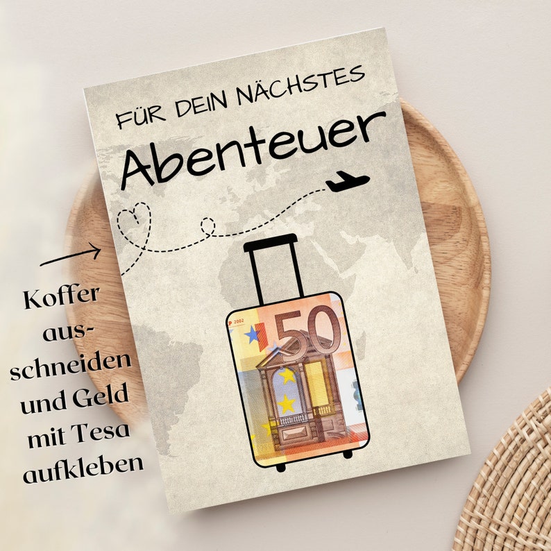 GeldgeschenkVerpackung Zuschuss Reisekasse Urlaubsgeld Geburtstag