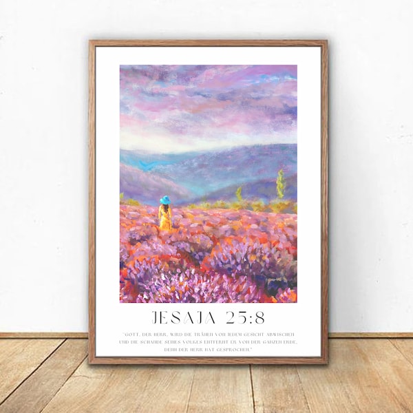 Isaiah 25:8 Bible Poster | Religious vintage painting