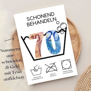 70 Geburtstag Geldgeschenk  I lustige Geburtstagskarte | runder Geburtstag Geschenk| Sofort Download zum ausschneiden