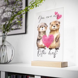 OTTER HALF |Valentinstag geschenk Freundin |Otter Liebesglas , Otter Geschenk, Geschenk für Partner Valentinstag Karte, Valentinstag Gesc