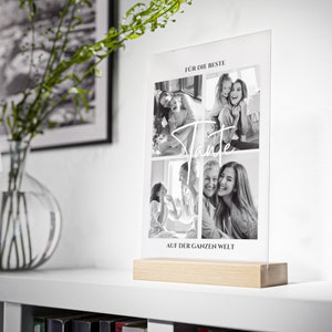 Aunt Gift | Personalized gift for the best aunt - acrylic glass with individual photos with a wooden stand