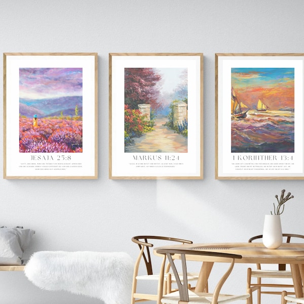 Modern Religious Poster Set of 3 | Perfect for the living room