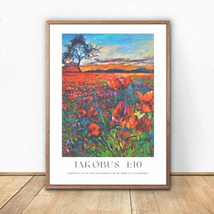 James 4:10 Bible Poster | Religious vintage painting