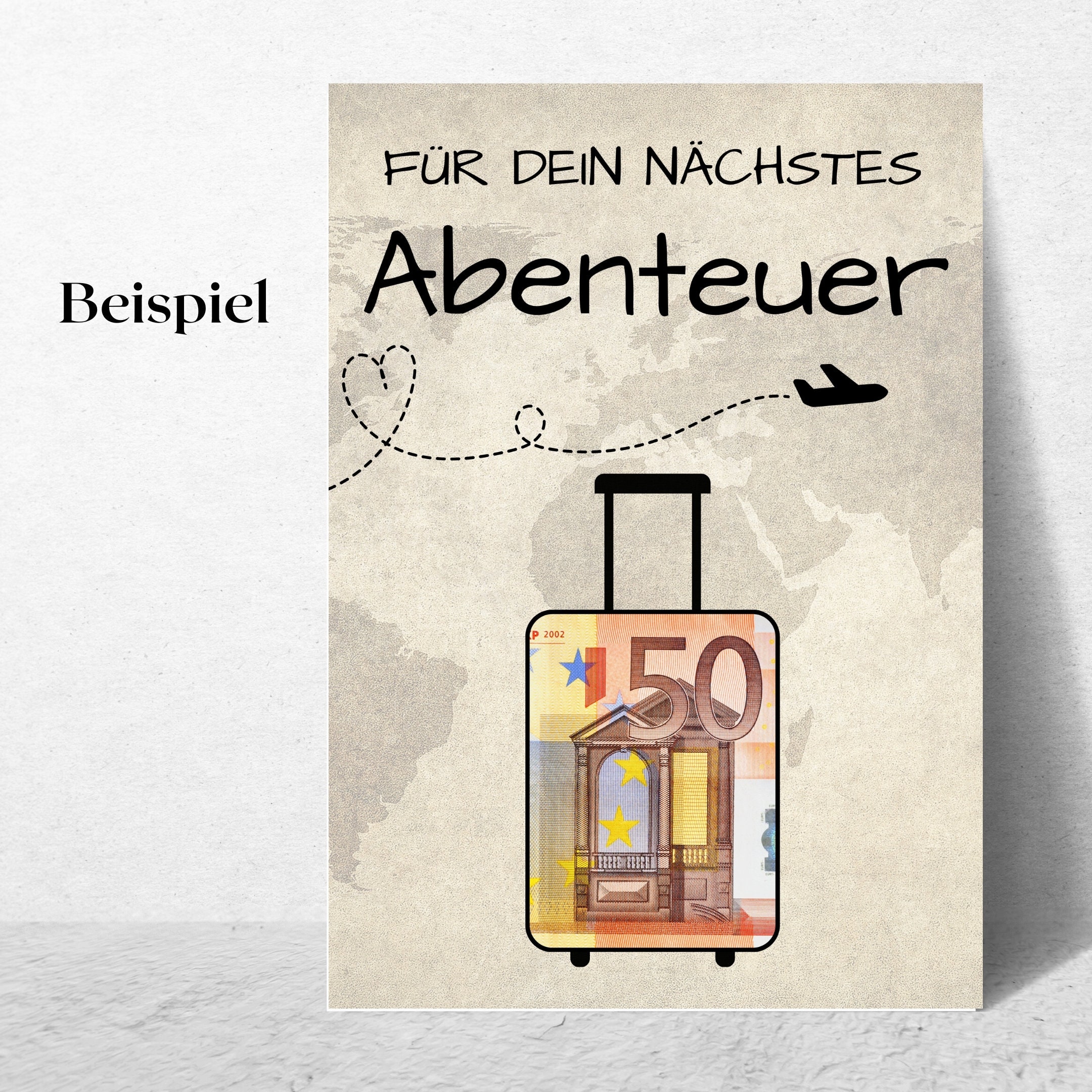 GeldgeschenkVerpackung Zuschuss Reisekasse Urlaubsgeld Geburtstag