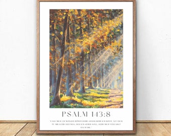 Psalm 143:8 Bibel Poster | Religiöses Vintage Gemälde