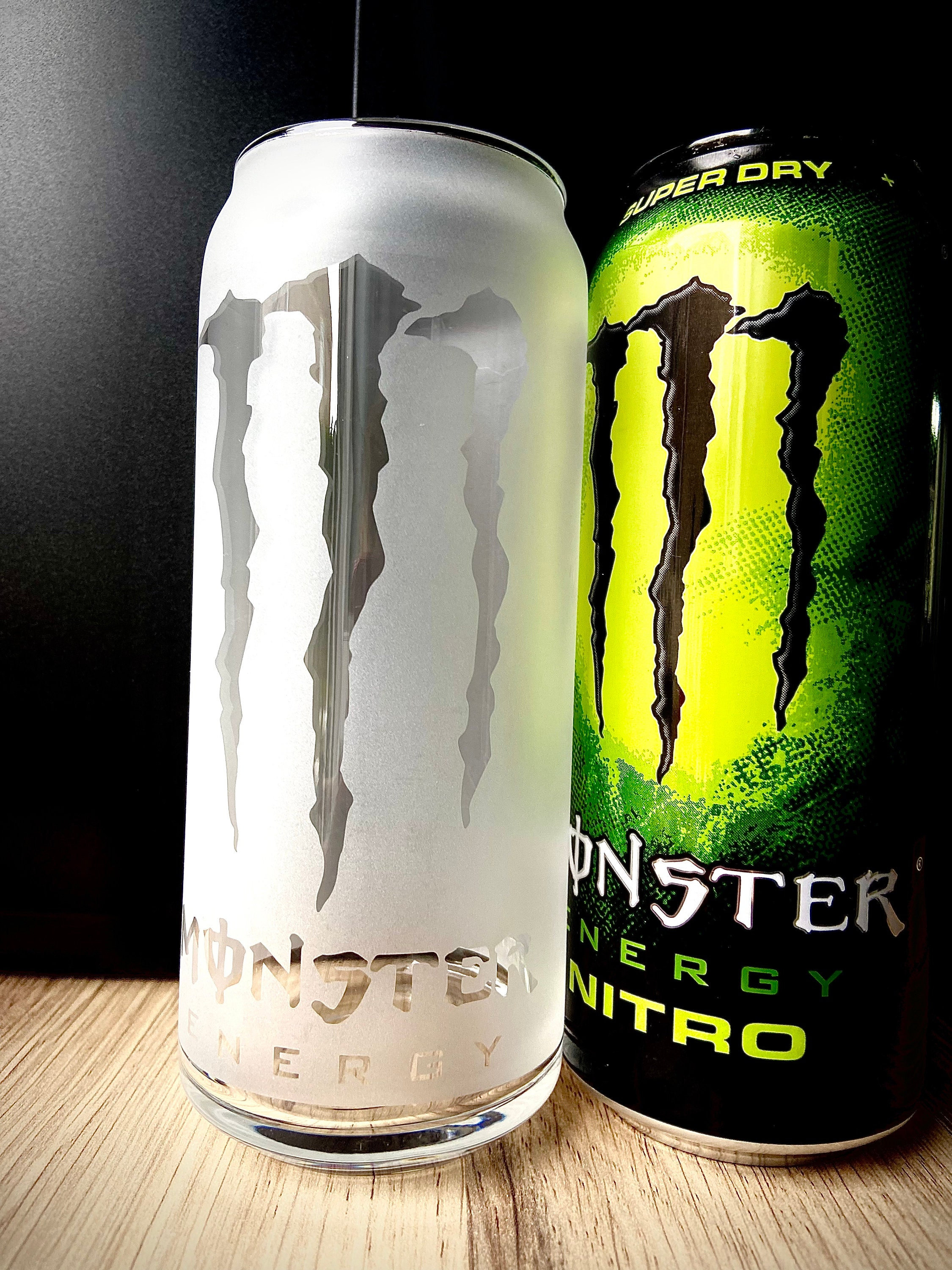 Monster Energy Glass esmerilado 16 oz - Etsy España