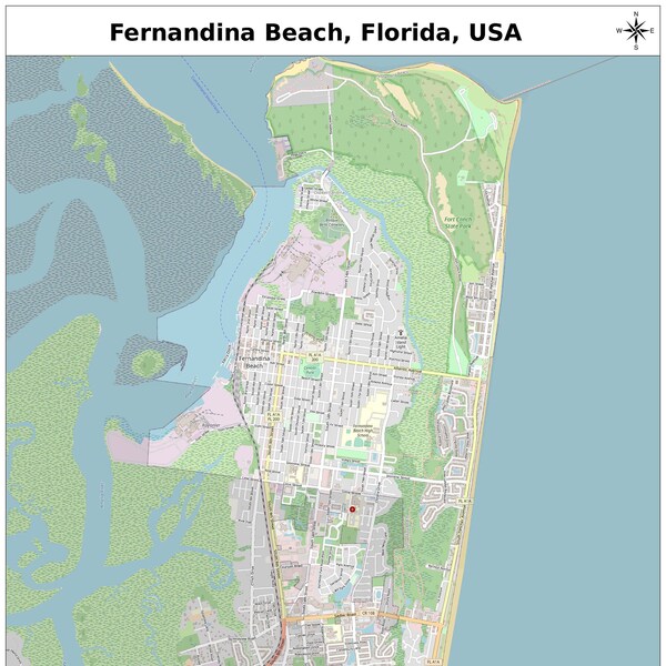 Fernandina Beach Street Map Etsy