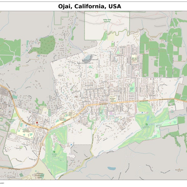 Street Map Ojai - Etsy