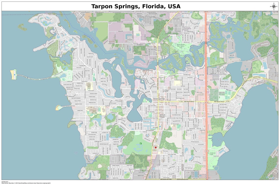 Tarpon Springs Florida Map With - Il 1140xN.5218172210 1vf7