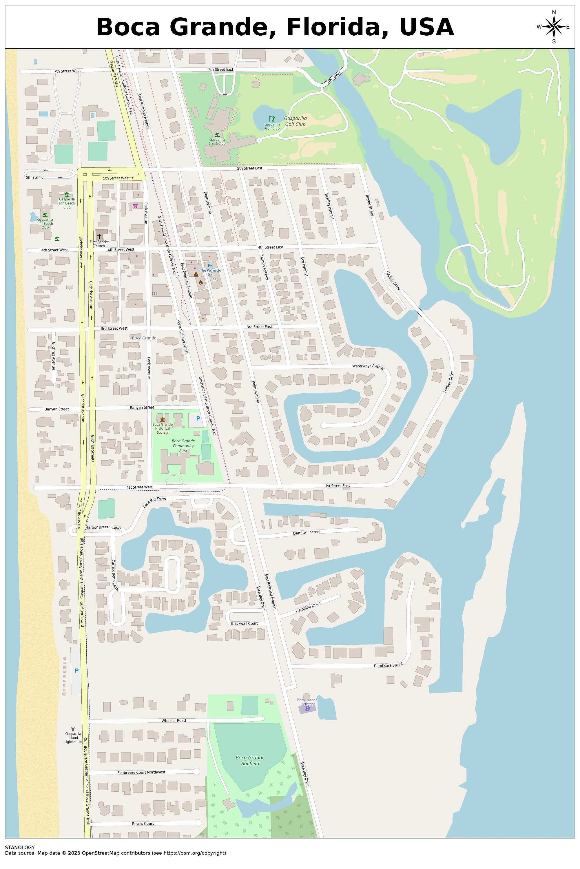 Boca Grande Florida Map With STREET - Il Fullxfull.5381733634 B3md