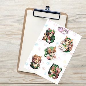 Sailor Jupiter | Sailor Scouts | 5 Sticker sheet | Sailor Guardian Anime | Sailor Meown | Sailor Cats