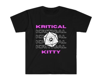 Kritical Kitty Echo Shirt / Fade Away Words / Cat Lovers T-Shirt / Regalo para DM / D&D Fan / Dungeons and Cats / Gamer Shirt