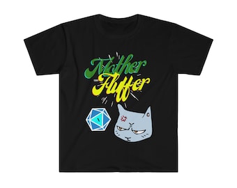 Mother Fluffer / Kritical Kitty / Cat T-Shirt / D&D / Dungeons and Cats / Fun Graphic Tee para jugadores de RPG / Regalo para jugadores