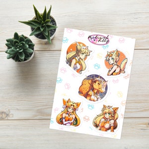 Sailor Venus | Sailor Scouts | 5 Sticker sheet | Sailor Guardian Anime | Sailor Meown | Sailor Cats