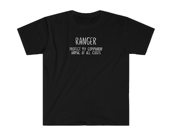 Protect My Animal Companion / Ranger / D&D / RPG Gamer Gift / Witty T-shirt / Character Class / Dungeons and Dragons / Kritical Kitty