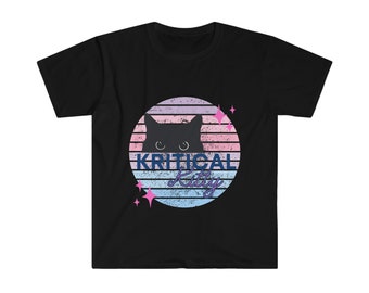 Kritical Kitty / Camisa retro pastel / Camiseta gráfica Silly Cat / Camisa de arte clásico / Amante de los gatos / Regalo de jugador