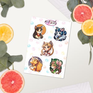 Sailor Scouts | 5 Sticker sheet | Sailor Guardian Anime | Sailor Meown | Sailor Cats | Kritical Kitty