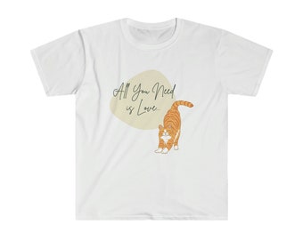 Love Is All You Need Shirt | Cute Cat Shirt | Gift for Cat Lovers | Cat T-Shirt | Lyric Tee | Funny Cat Shirt | Graphic Tee | Kritical Kitty
