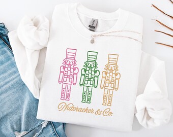 Embroidered Nutcracker Sweatshirt, Christmas Crewneck, Cozy Holiday Pullover, Festive Winter Shirt, Nutcracker & Co Gift