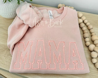 Mama Sweatshirt, Embroidered Mama Sweatshirt, Mama Shirt, Gift for Mom, Mother's Day Gift, Gift for Wife, Mom Sweatshirt