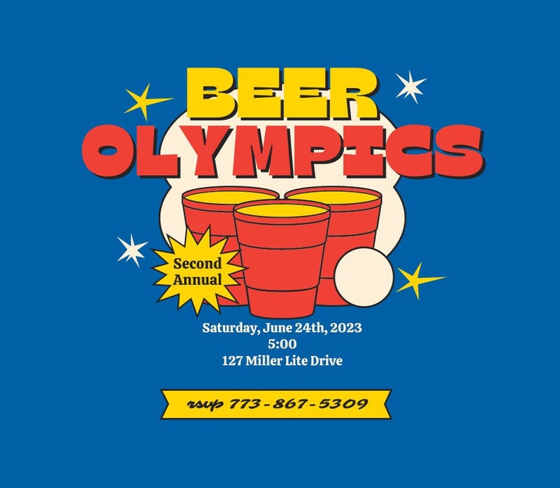 Beer Olympics Printable Party Kit Etsy