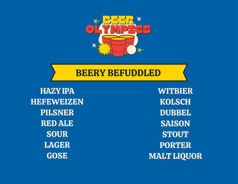 Beer Olympics Printable Party Kit Etsy