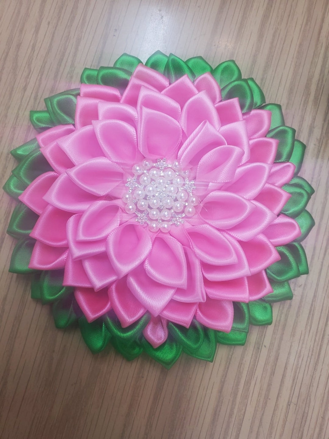 CARSAGE Pink and Green Brooch and Pin Etsy