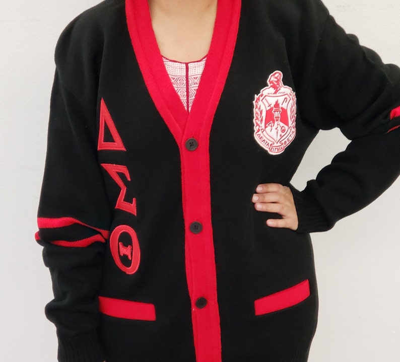 Applique brodée Delta sigma theta en polaire noire image 1