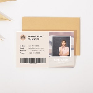 Homeschool ID Karte EDITIERBARER druckbarer digitaler Ausweis Lehrer Karte Schüler Karte Homeschool Ressourcen