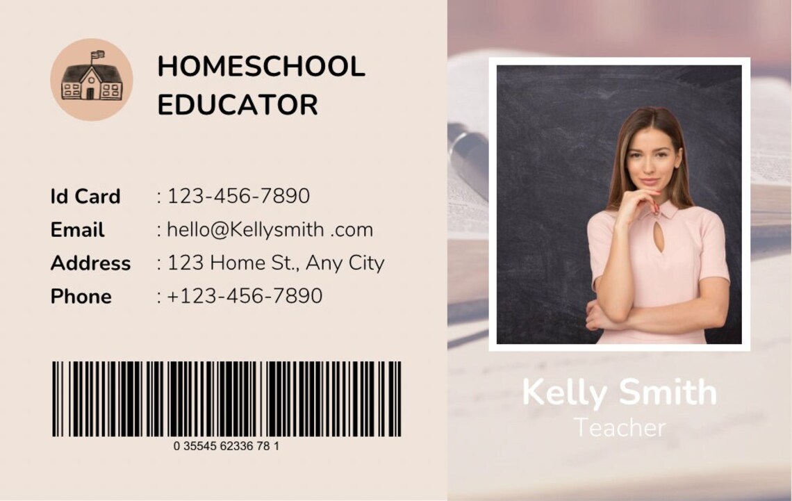 Homeschool ID Card EDITABLE Printable Digital Identification Card ...