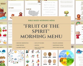 Bible Worksheets Morning Menu Activities: Homeschool Curriculum  Planner Unit Study Kindergarten Preschool Activities school