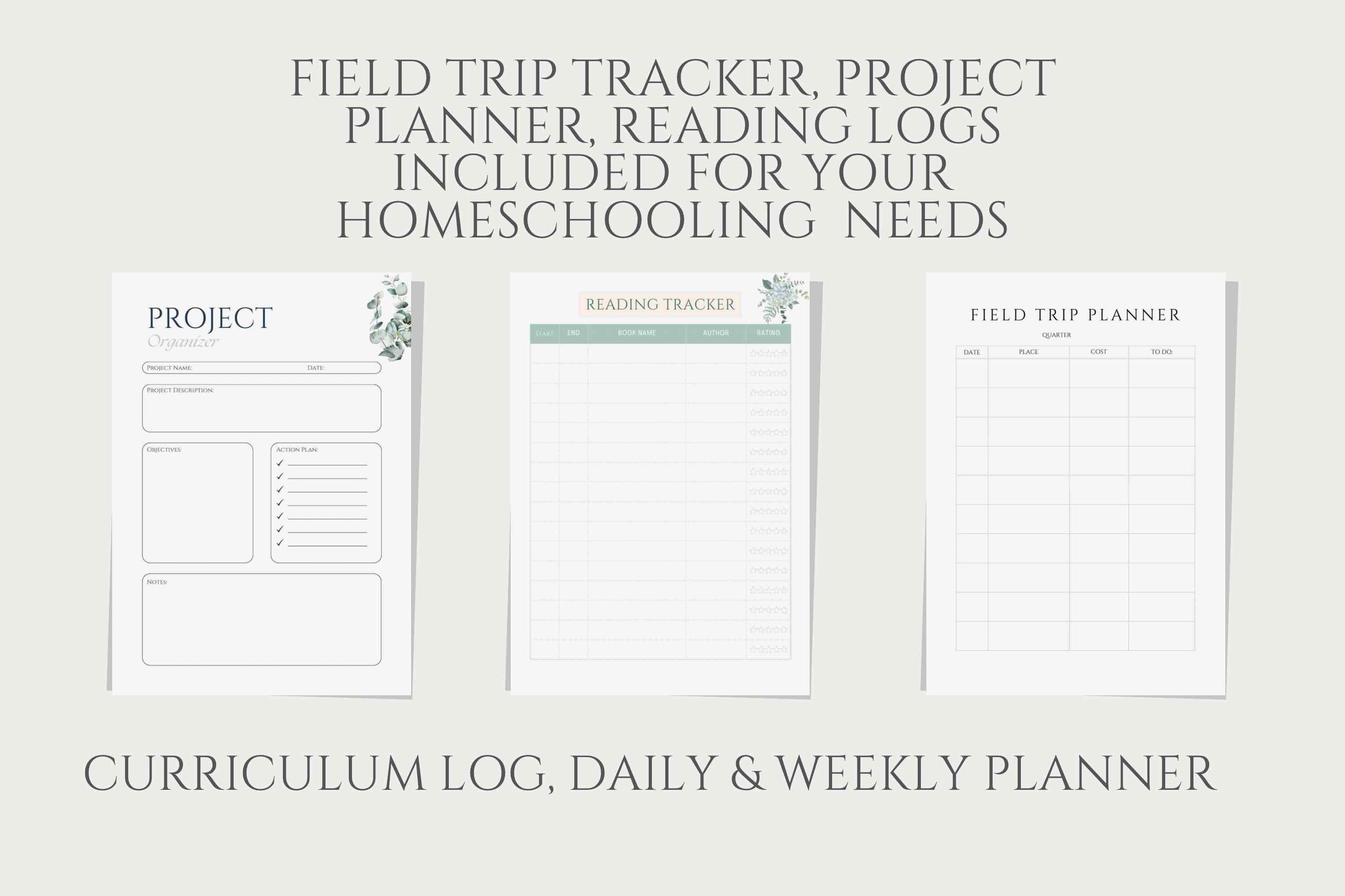 Undated Homeschool Planner Family Planner With Monthly Weekly Daily ...