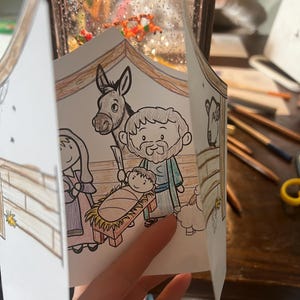 Nativity Christmas Card Craft for Kids- Sunday school activities- preschool homeschool kindergarten resource instant download DIY craft