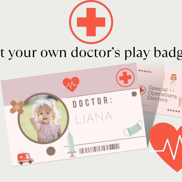 Pretend Doctor Badge - Etsy