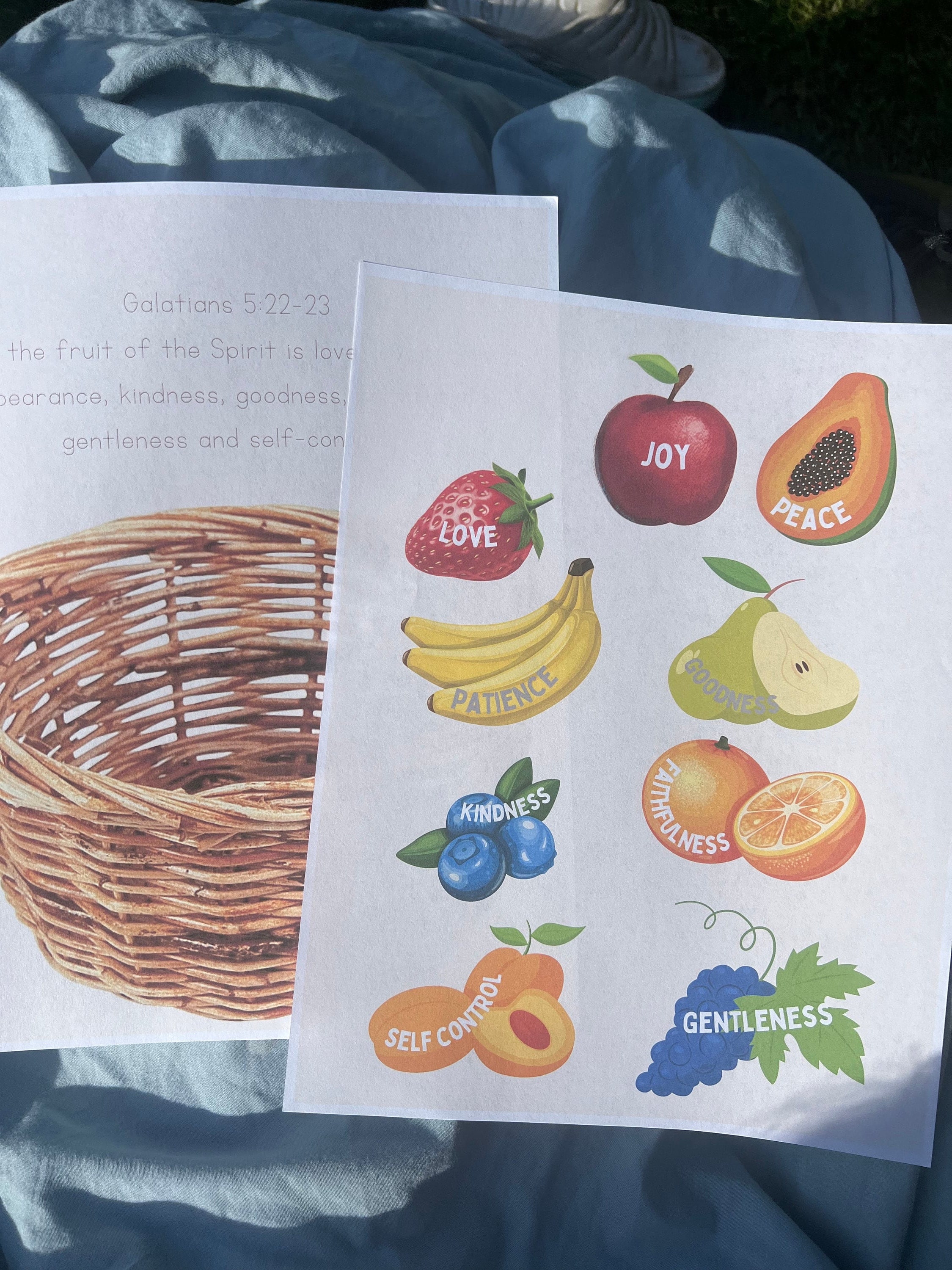 Fruit of the Spirit Craft Printable for Kids Sunday School Activities